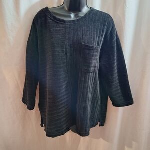 Cathy Daniel's black sweater one breast pocket size large